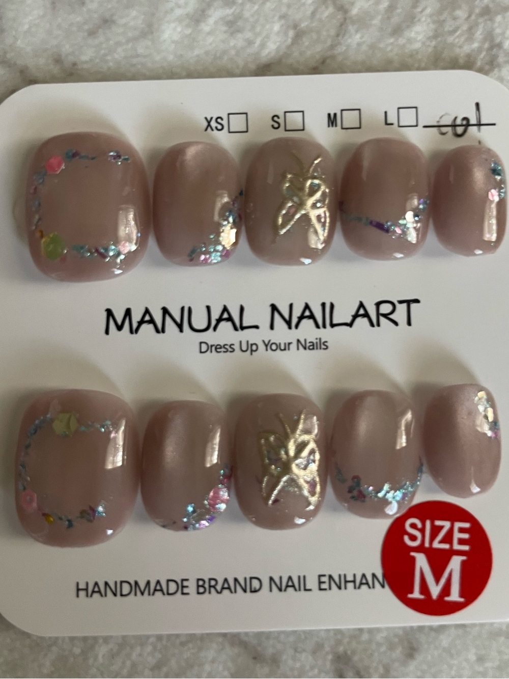 5 for $20! High Quality Press-On Nails in size medium